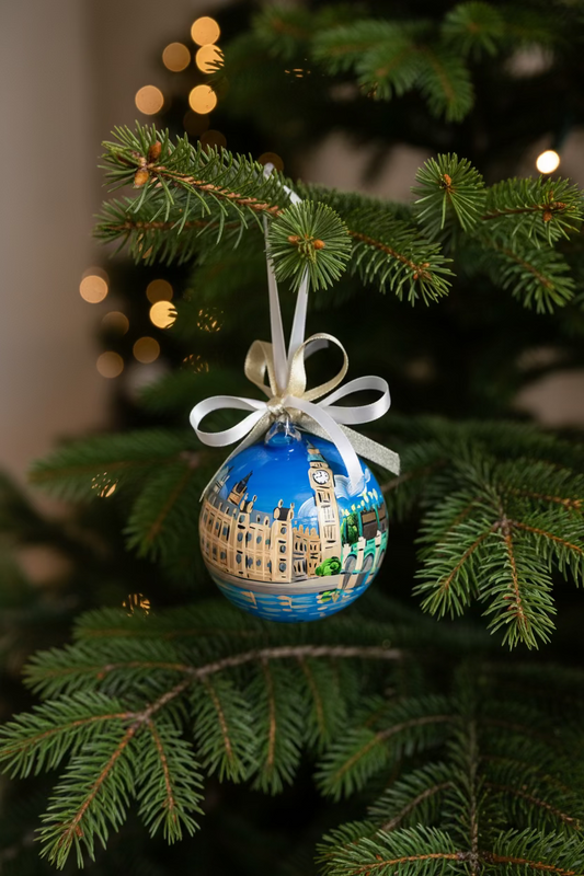 Londra, Inghilterra – Ornamento in Vetro Dipinto a Mano | Souvenir UK