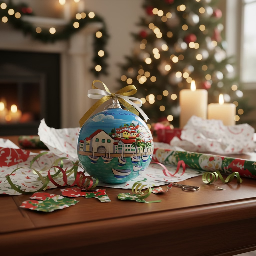 Hvar, Croatia – Hand-Painted Glass Ornament | Adriatic Souvenir
