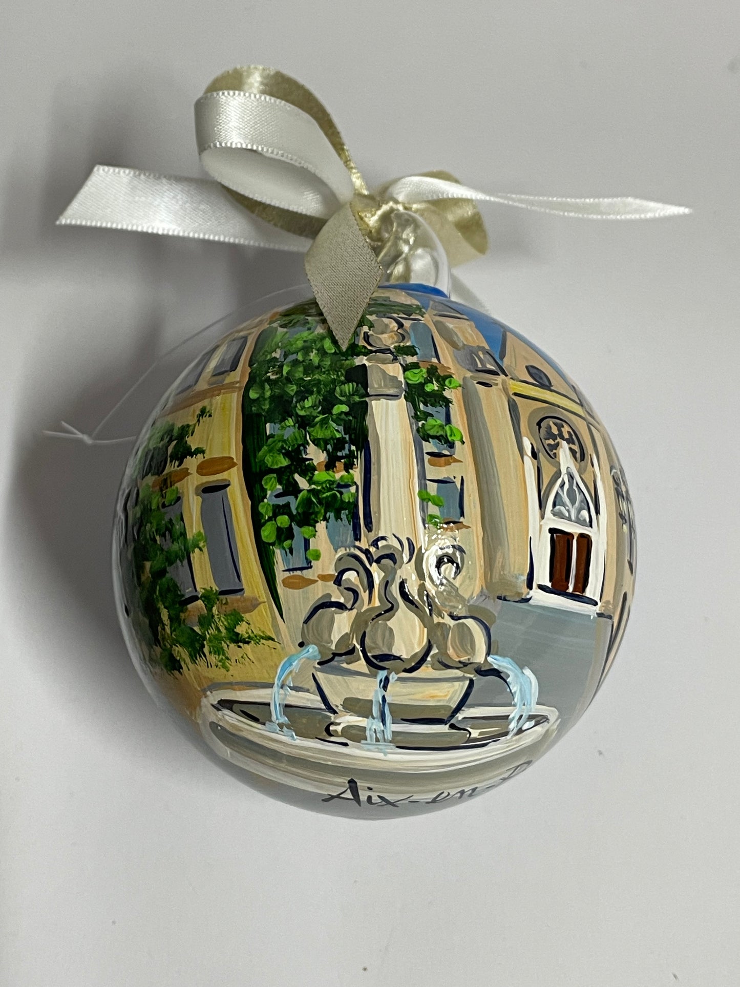 Aix-en-Provence, Provenza – Ornamento in Vetro Dipinto a Mano | Souvenir Francia