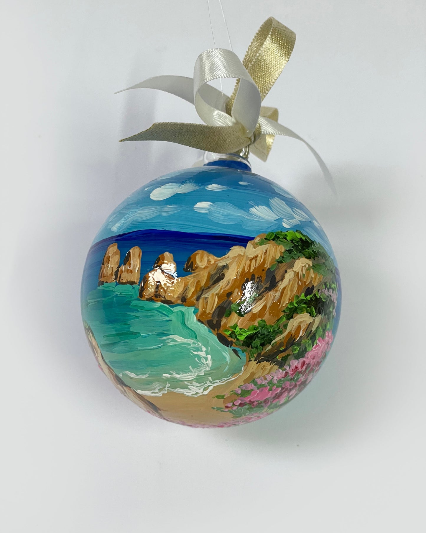 Algarve, Portogallo – Ornamento in Vetro Dipinto a Mano | Souvenir