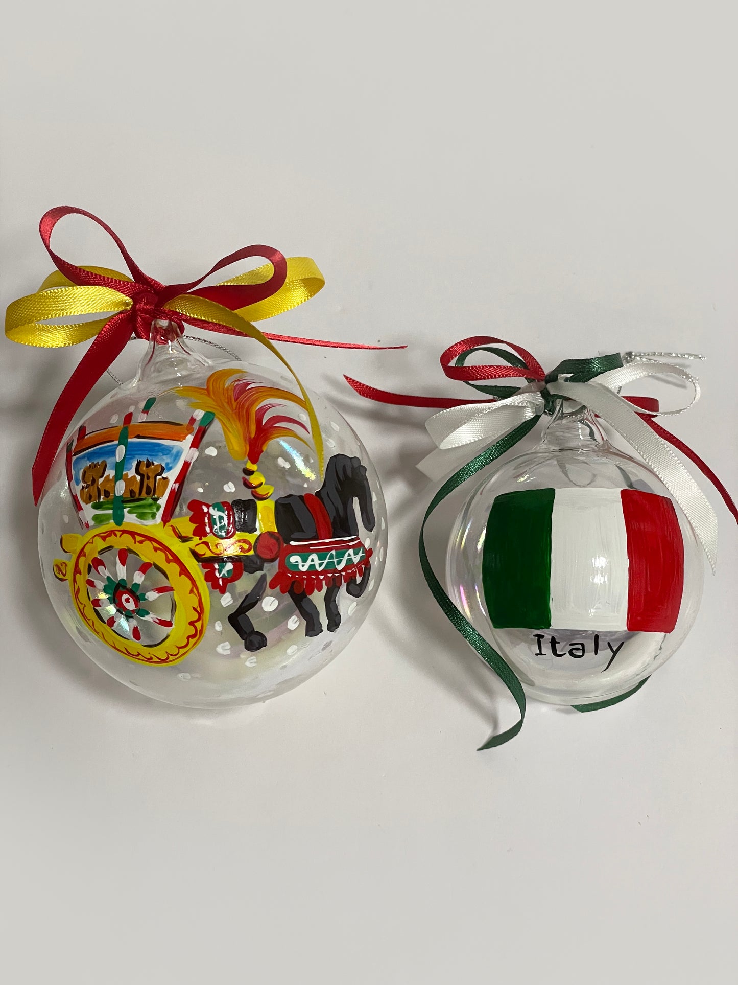 Carretto Siciliano – Ornamento in Vetro Dipinto a Mano | Regalo Sicilia