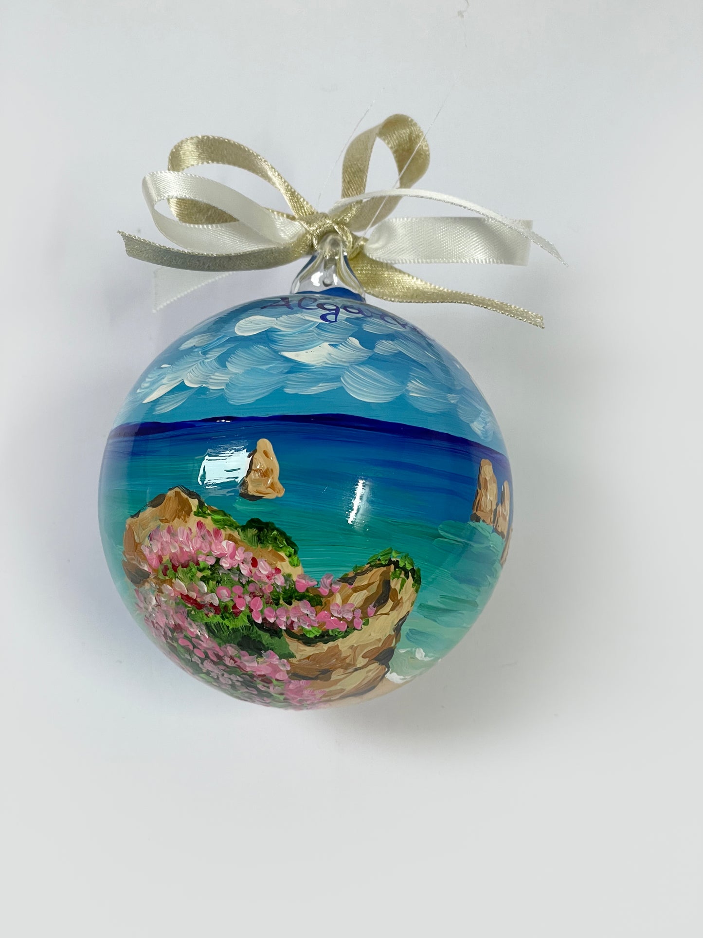 Algarve, Portogallo – Ornamento in Vetro Dipinto a Mano | Souvenir