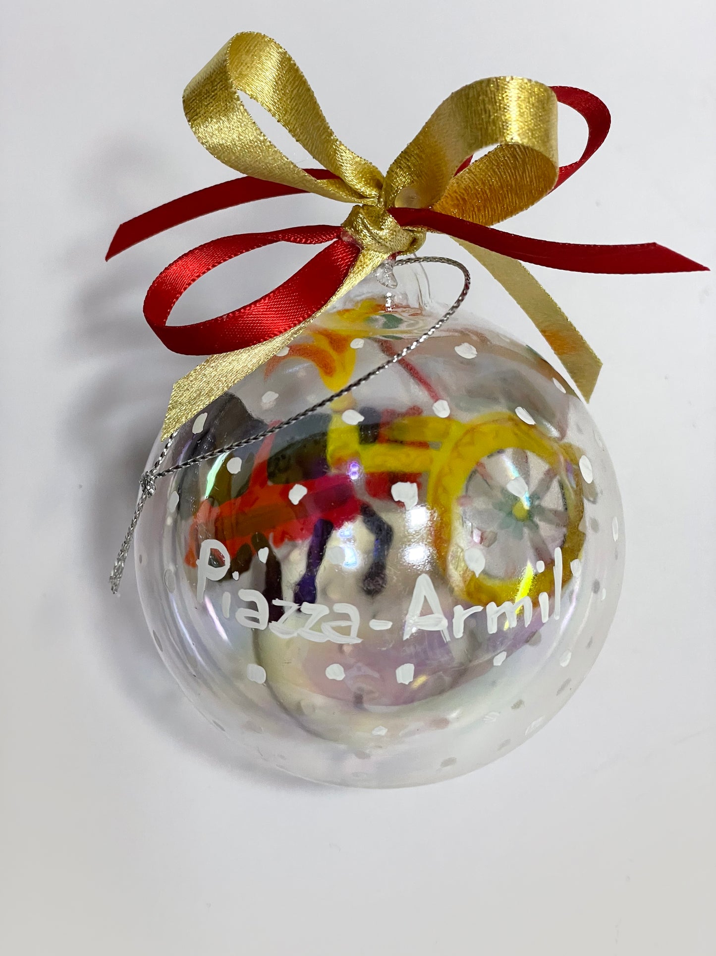 Carretto Siciliano – Ornamento in Vetro Dipinto a Mano | Regalo Sicilia