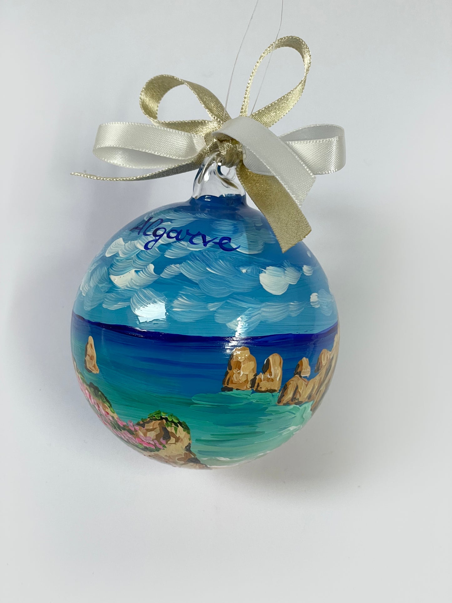 Algarve, Portogallo – Ornamento in Vetro Dipinto a Mano | Souvenir