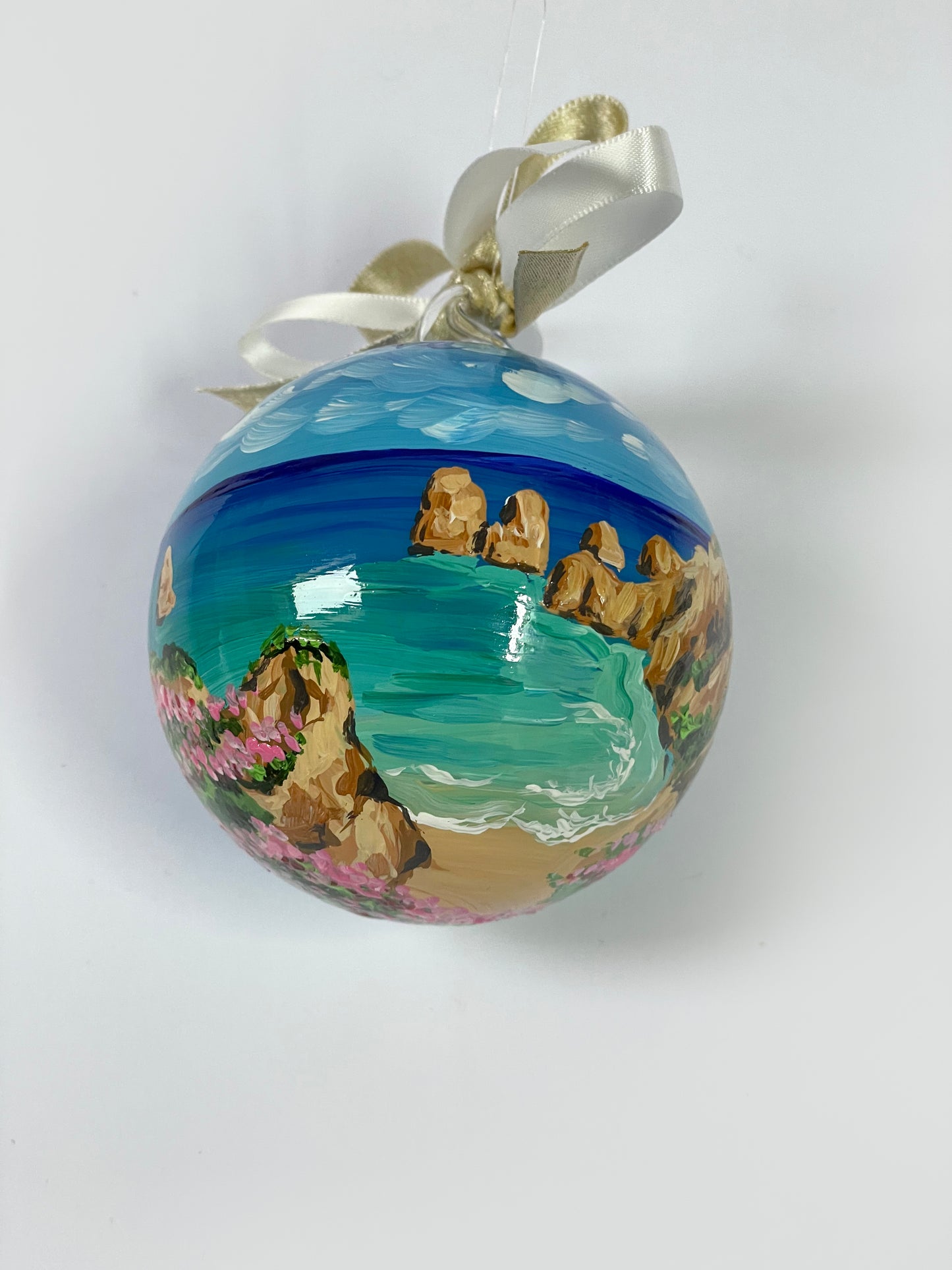Algarve, Portogallo – Ornamento in Vetro Dipinto a Mano | Souvenir