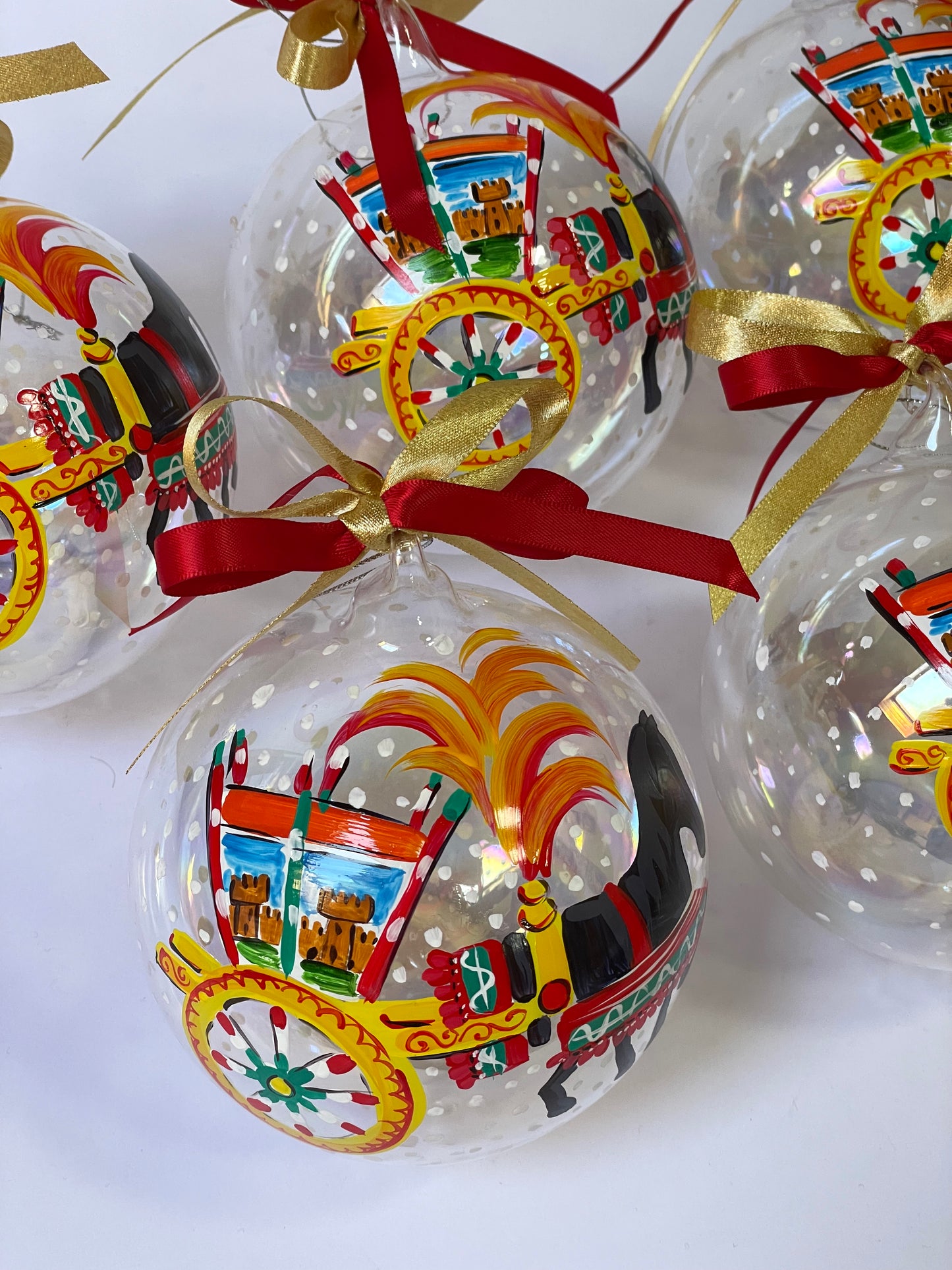 Carretto Siciliano – Ornamento in Vetro Dipinto a Mano | Regalo Sicilia