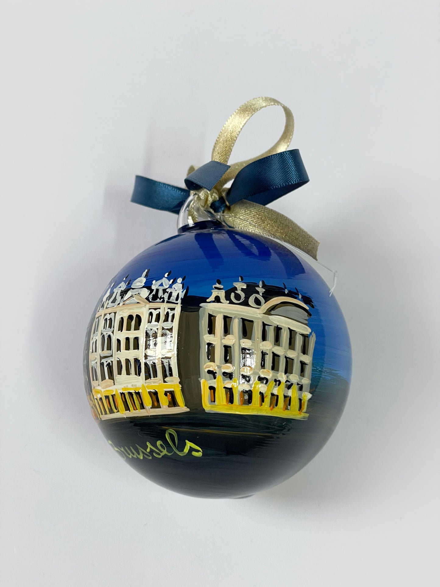 Bruxelles, Belgio – Ornamento in Vetro Dipinto a Mano | Souvenir Europa