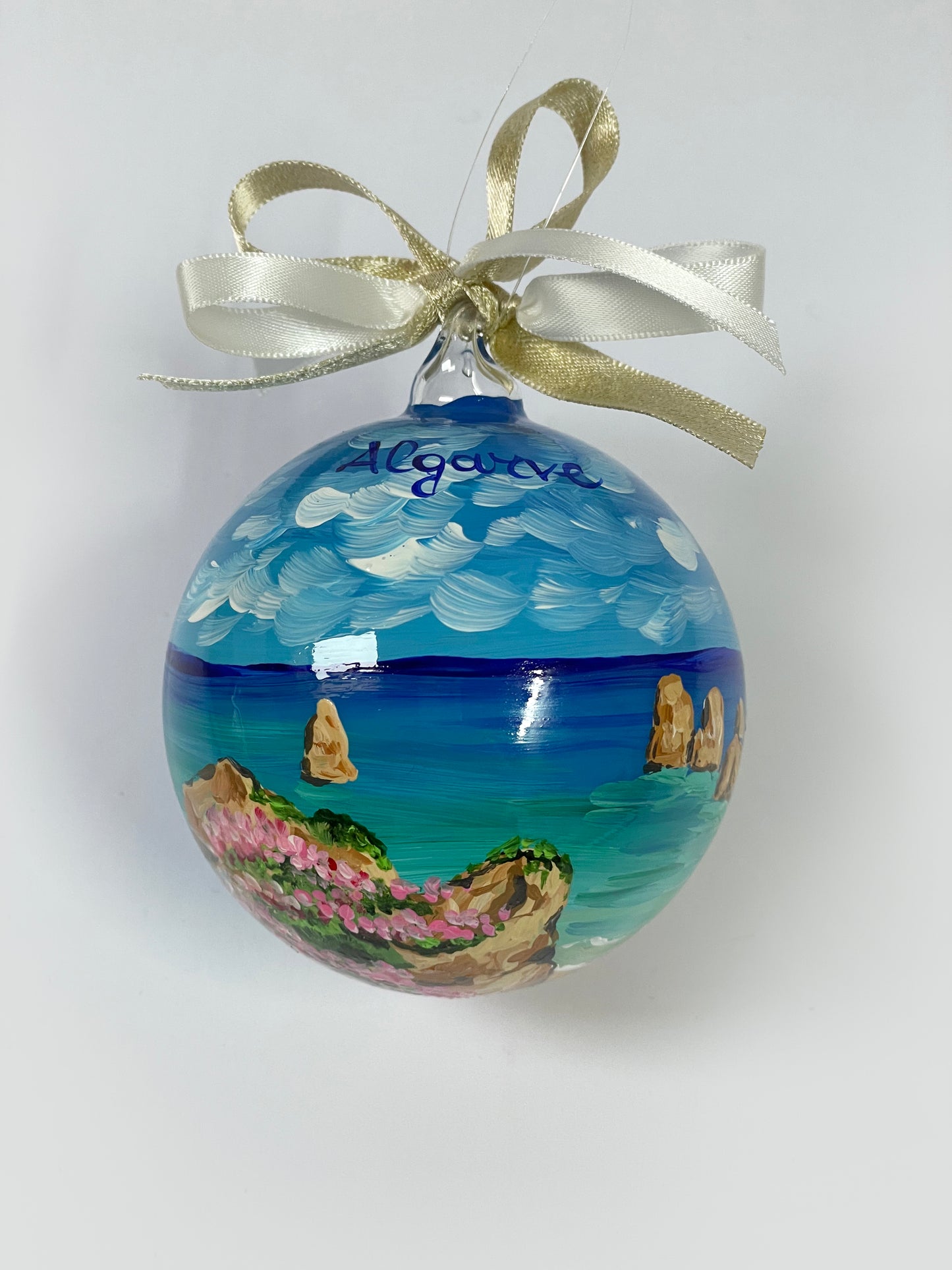Algarve, Portogallo – Ornamento in Vetro Dipinto a Mano | Souvenir