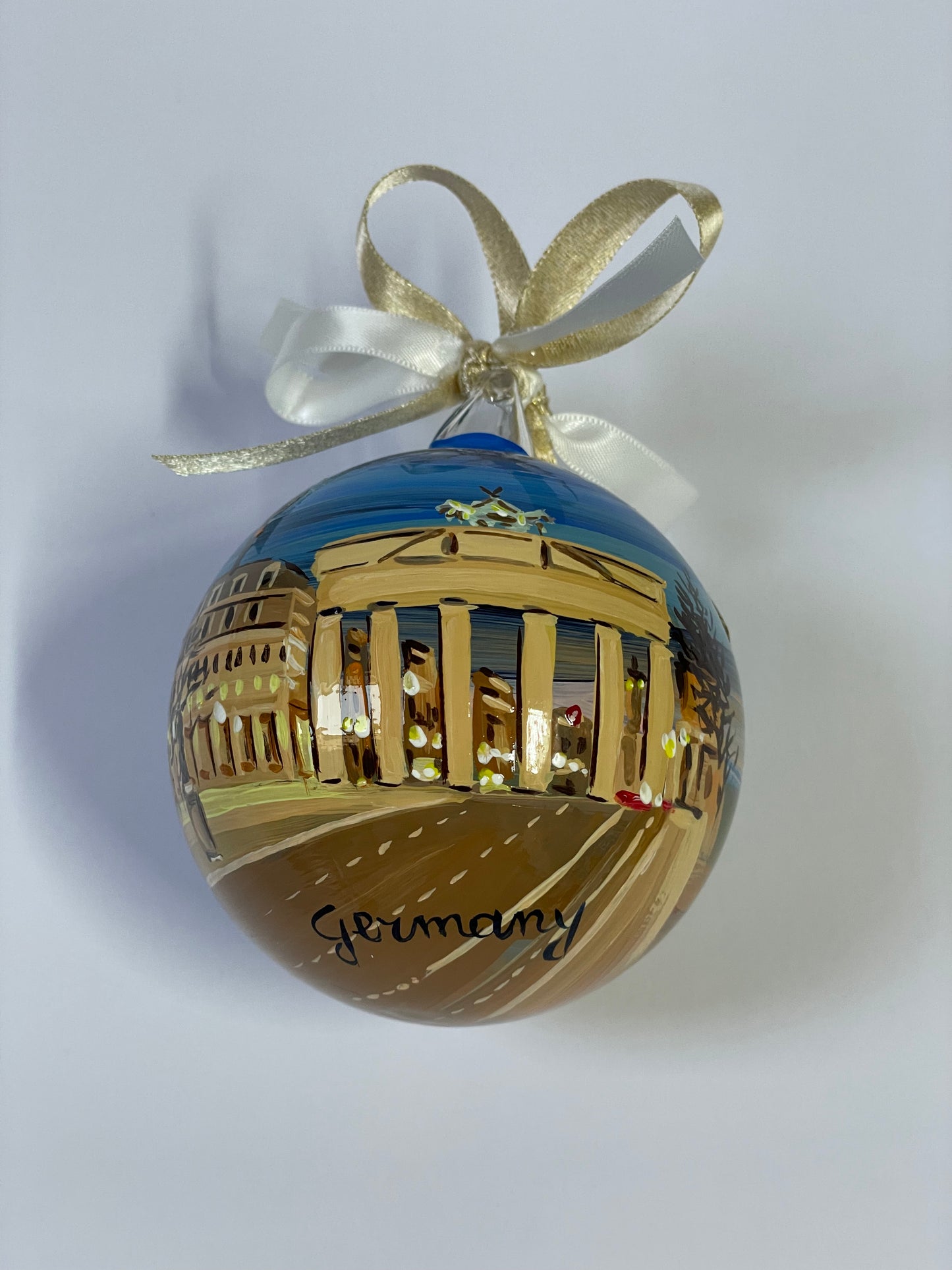 Berlin Germany ornament, hand painted bauble