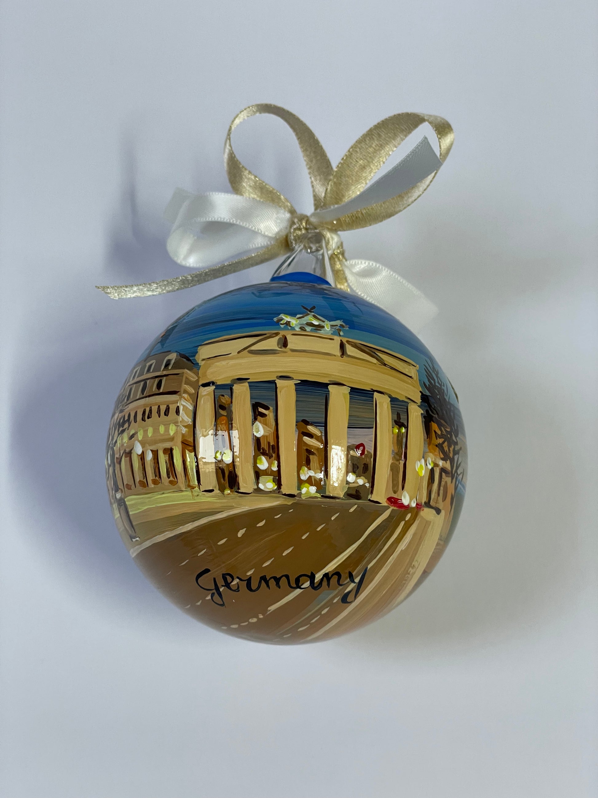 Berlin Germany ornament, hand painted bauble