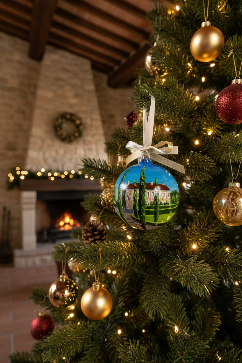 ornamento Toscana ambientazione con albero di Natale