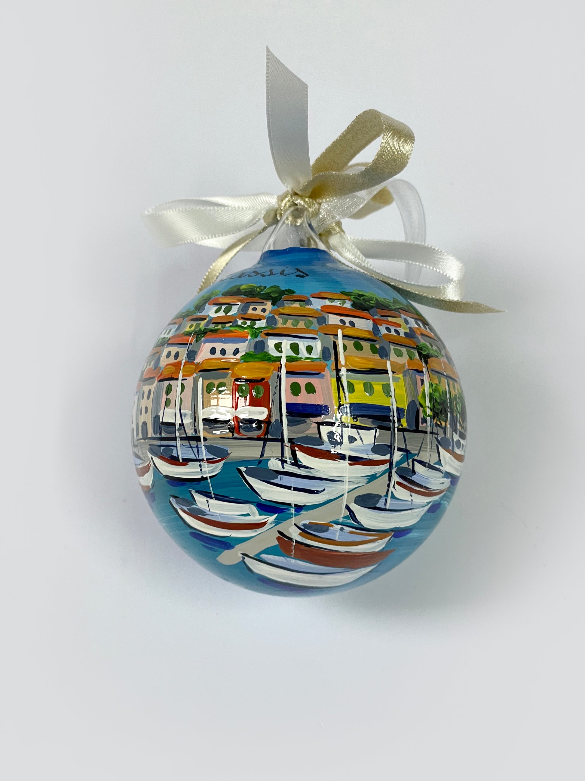 Dettagli di Cassis Francia ornamento dipinto a mano