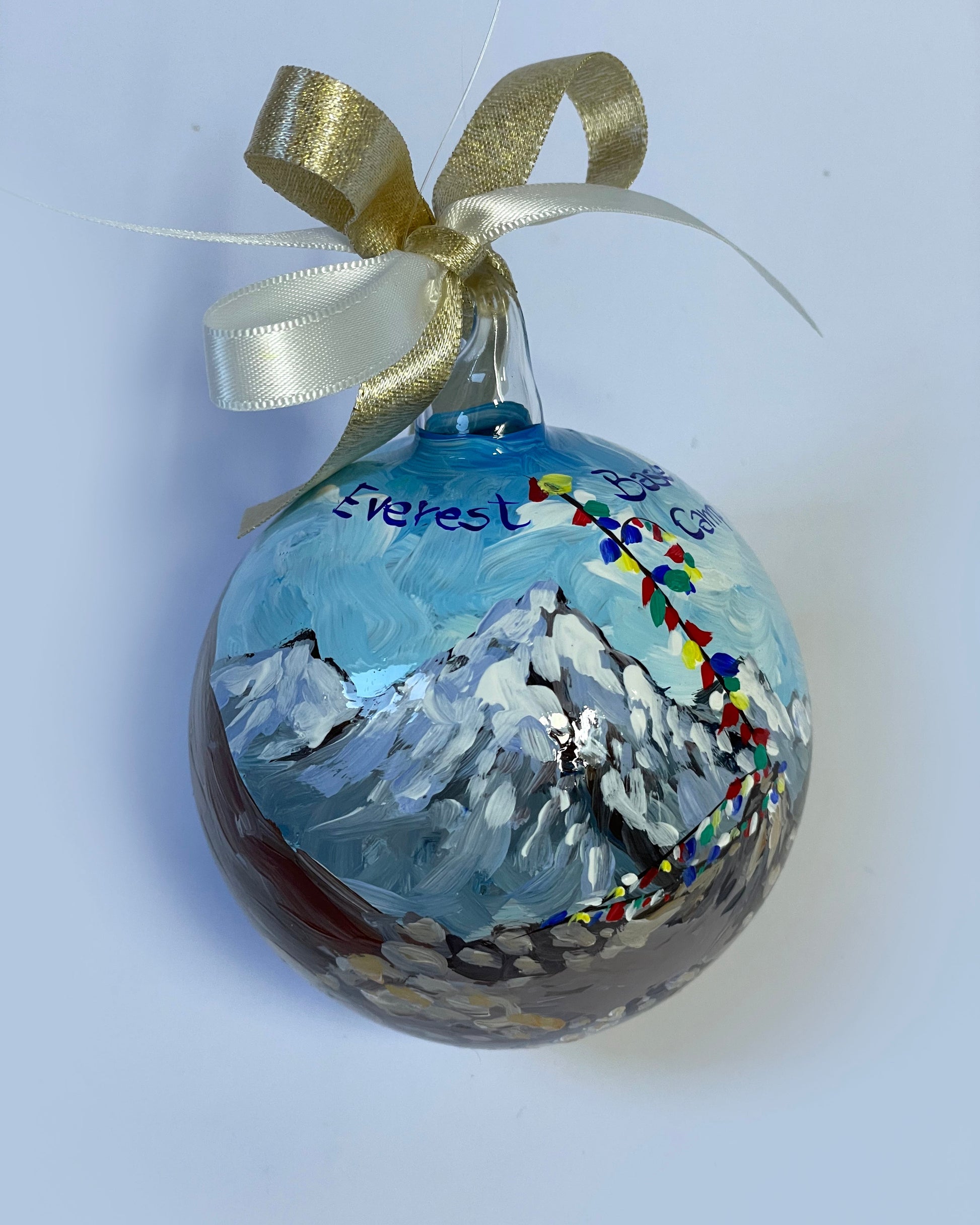 Ornamento dipinto a mano con Monte Everest