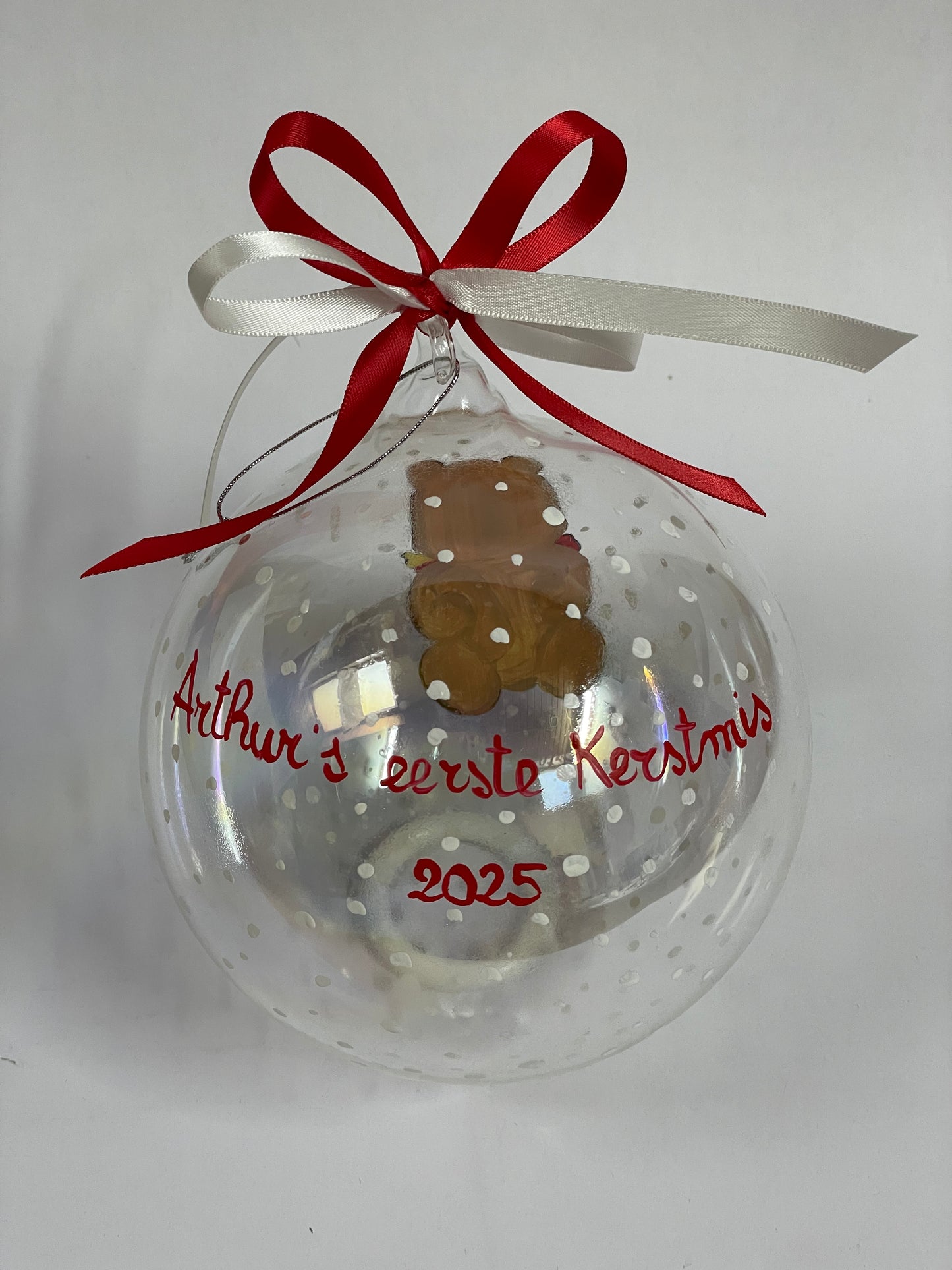 Orsetto – Ornamento in Vetro Dipinto a Mano | Regalo Primo Natale e Nascita