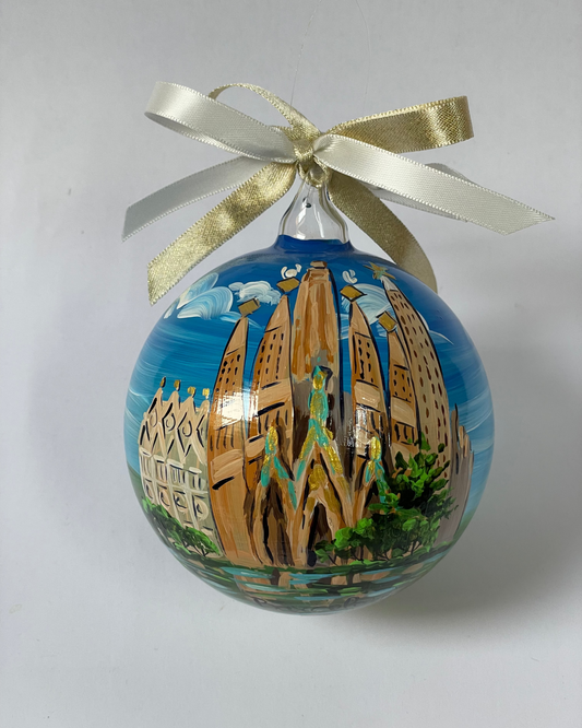 Sagrada Família, Barcellona – Ornamento in Vetro Dipinto a Mano | Souvenir Spagna