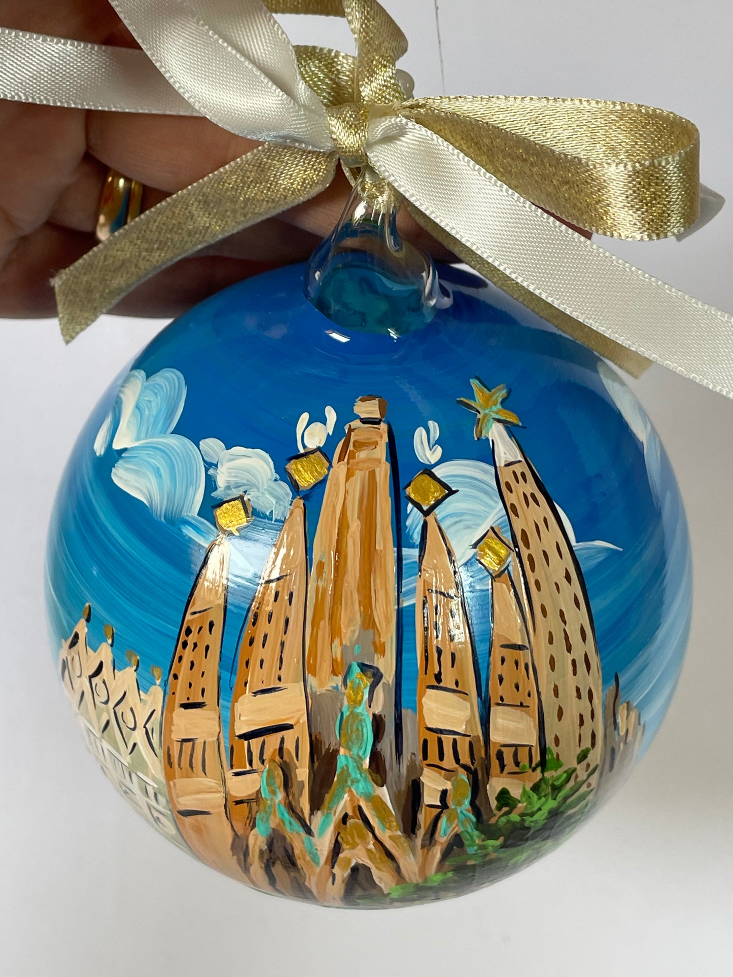 Sagrada Família, Barcellona – Ornamento in Vetro Dipinto a Mano | Souvenir Spagna