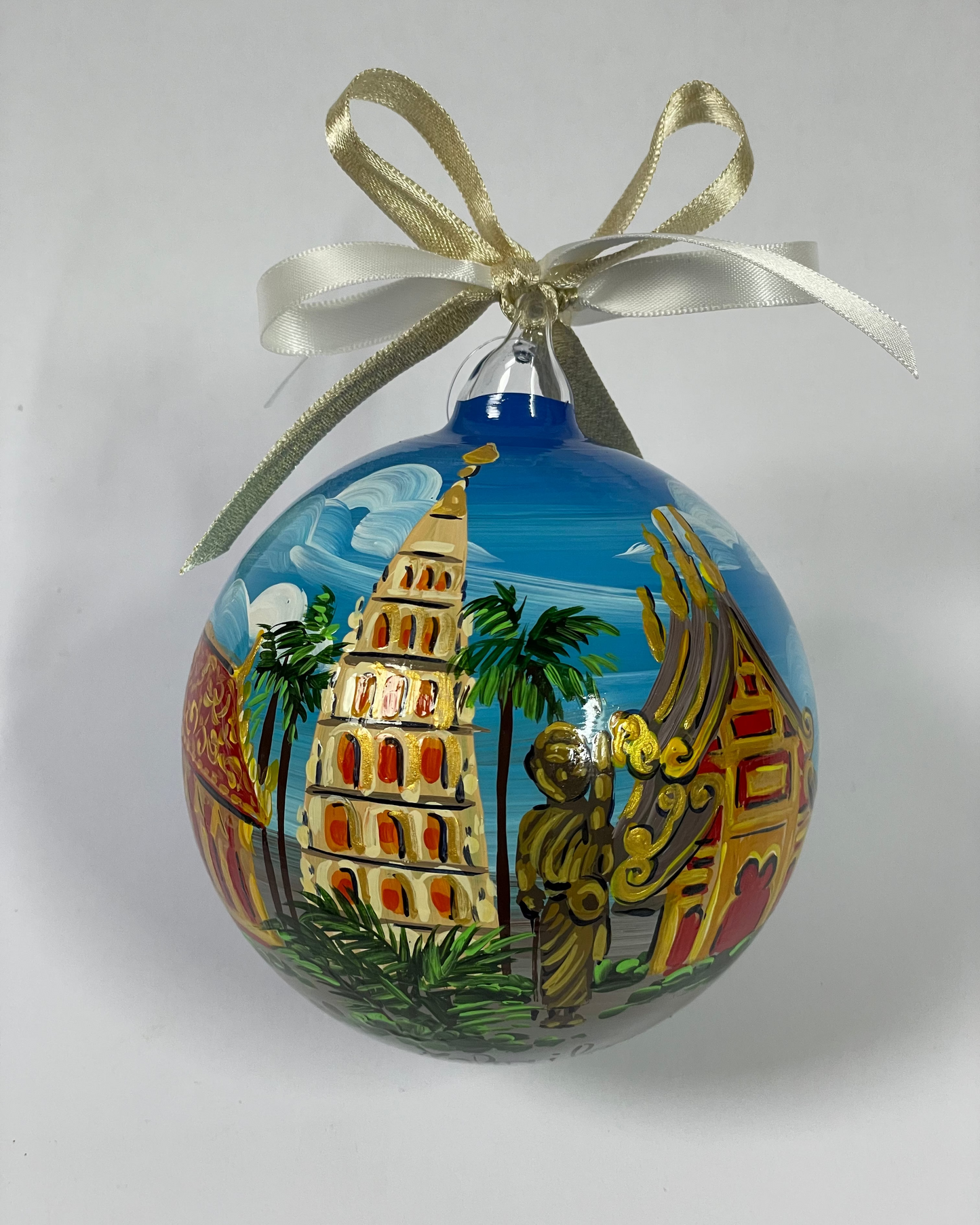 Bangkok, Tailandia – Ornamento in Vetro Dipinto a Mano | Souvenir Asia