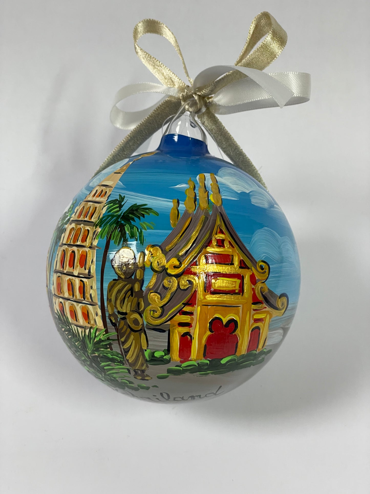 Bangkok, Tailandia – Ornamento in Vetro Dipinto a Mano | Souvenir Asia