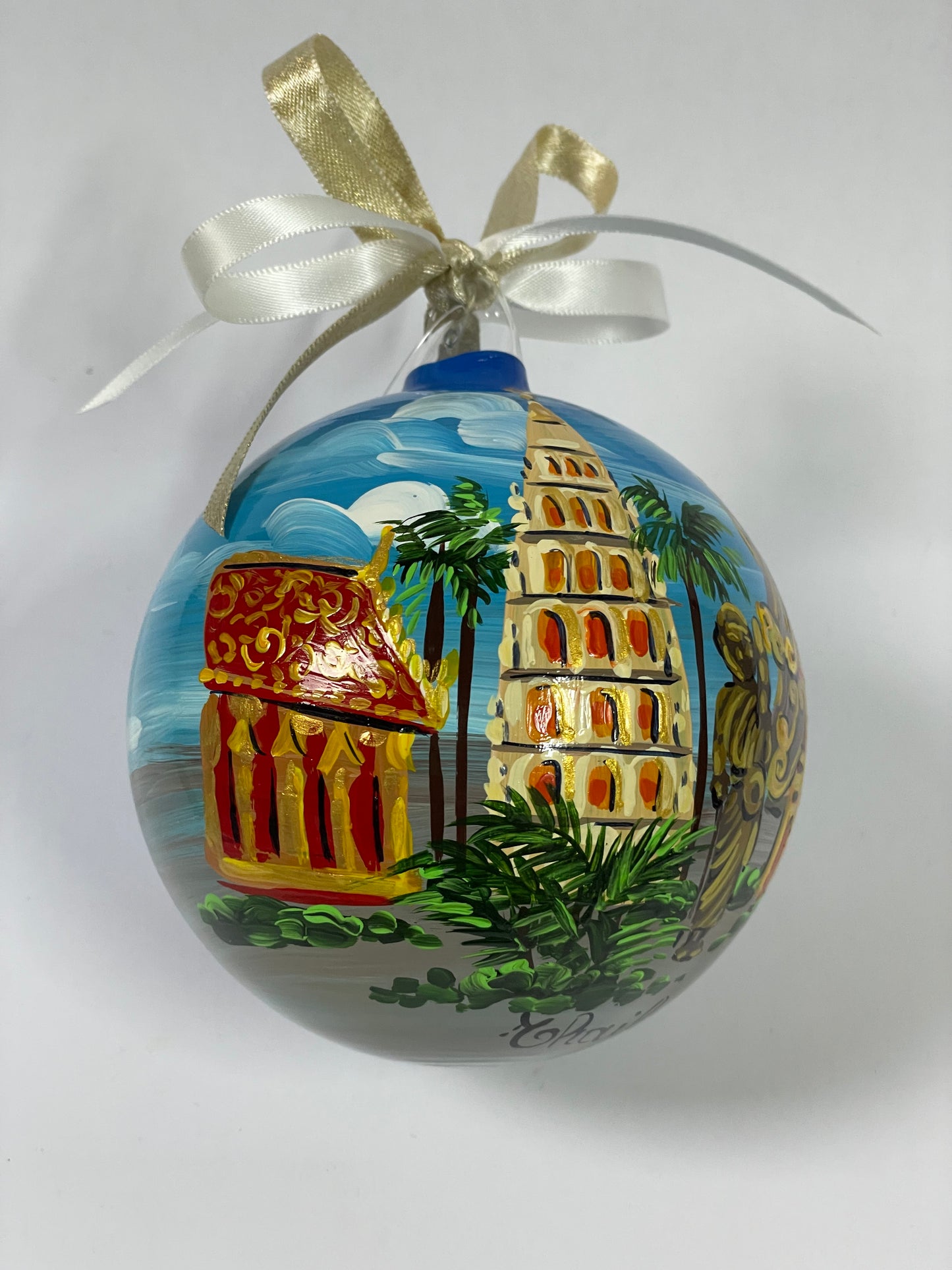 Bangkok, Tailandia – Ornamento in Vetro Dipinto a Mano | Souvenir Asia