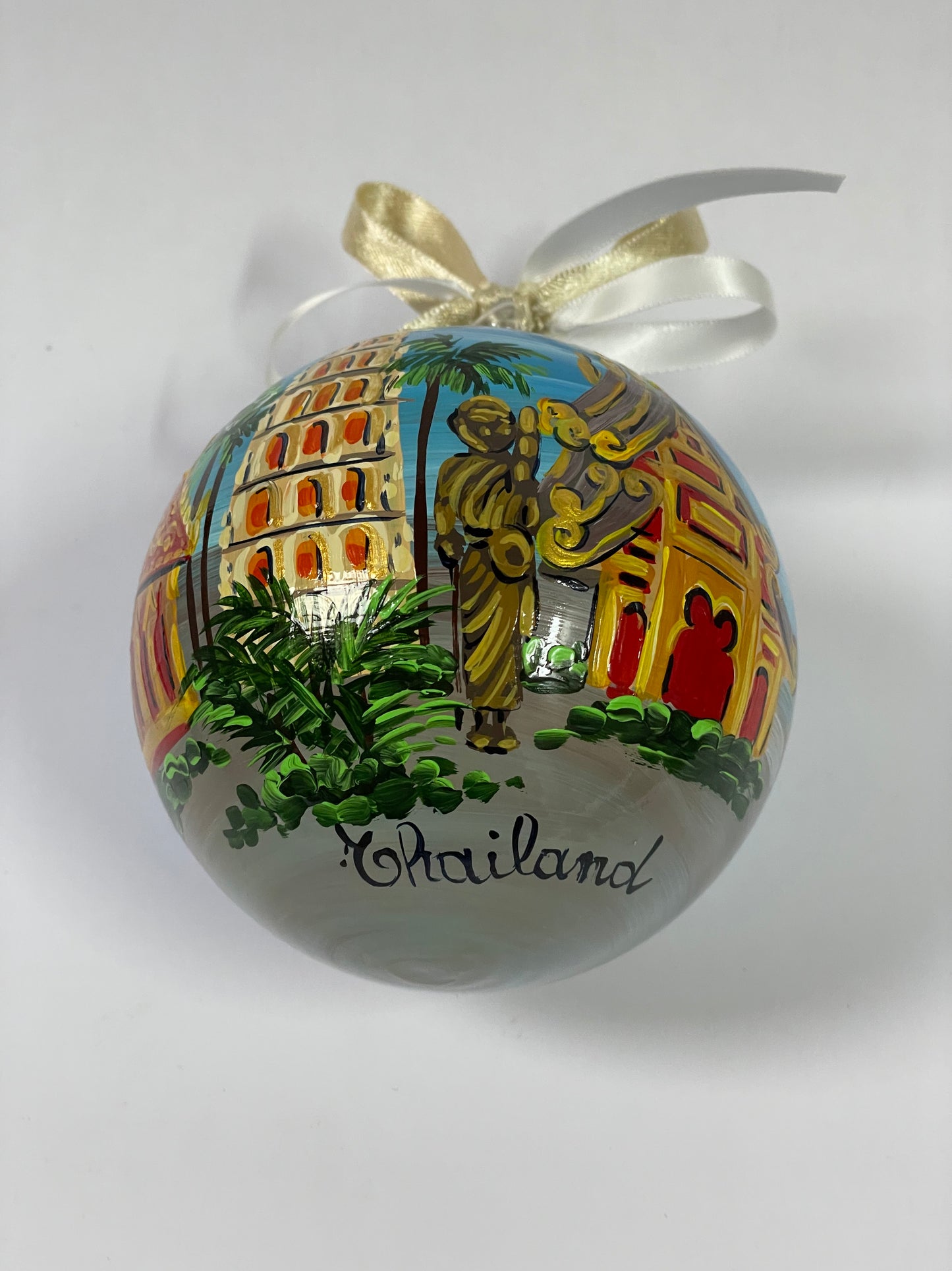 Bangkok, Tailandia – Ornamento in Vetro Dipinto a Mano | Souvenir Asia