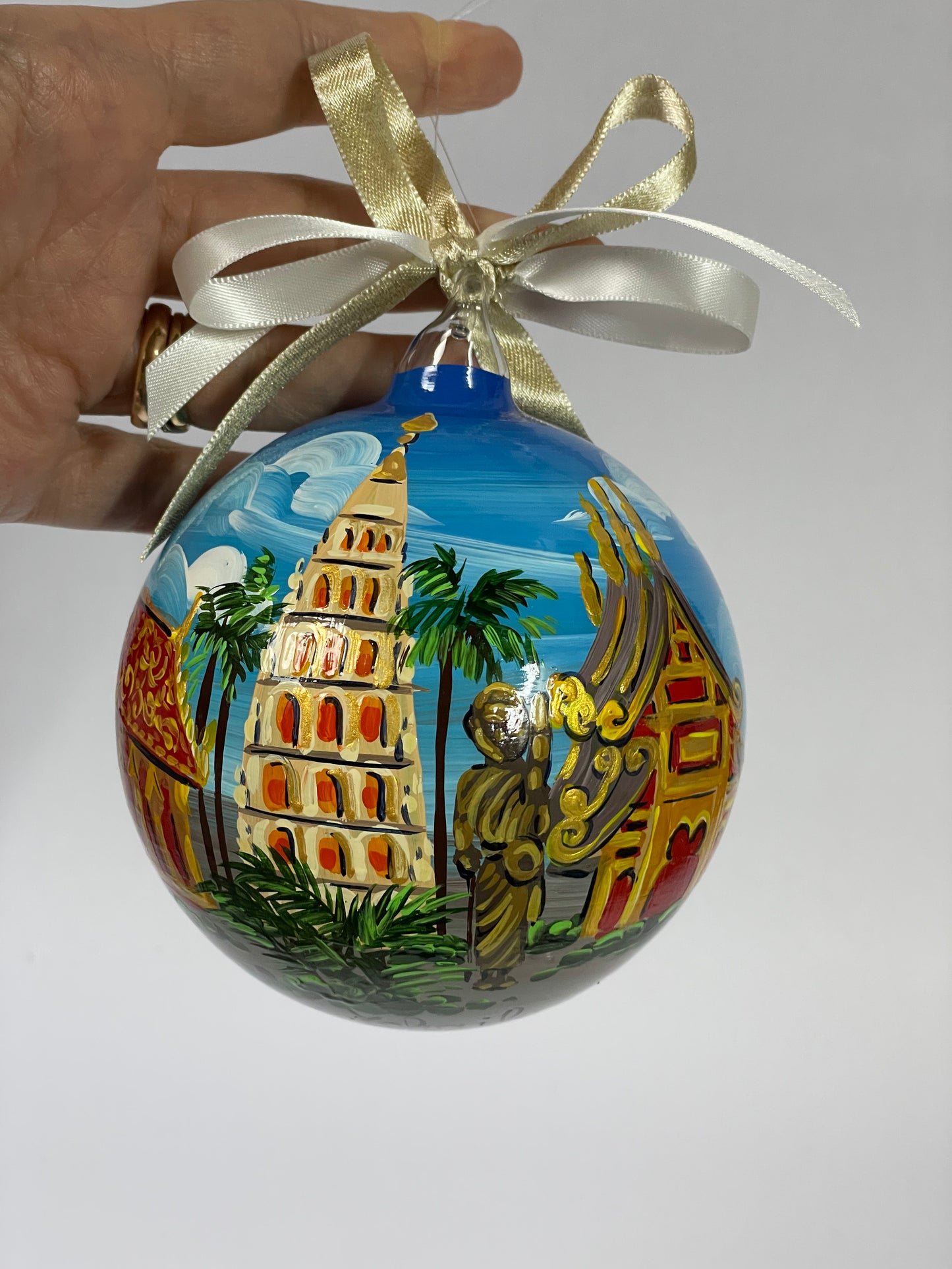 Bangkok, Tailandia – Ornamento in Vetro Dipinto a Mano | Souvenir Asia