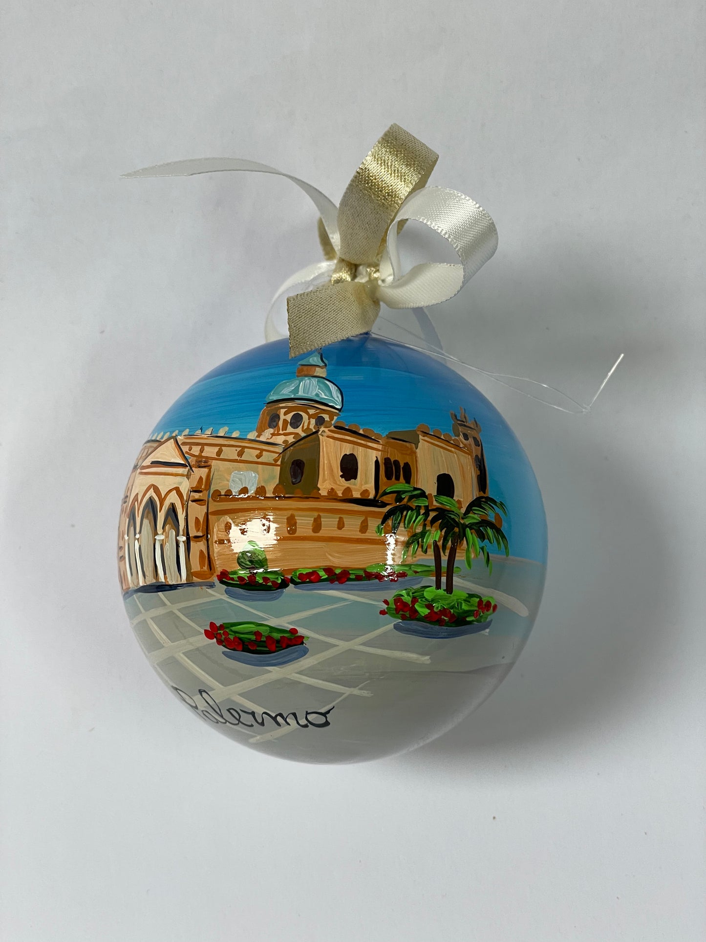 Palermo Cathedral – Hand-Painted Glass Ornament | Sicily Souvenir