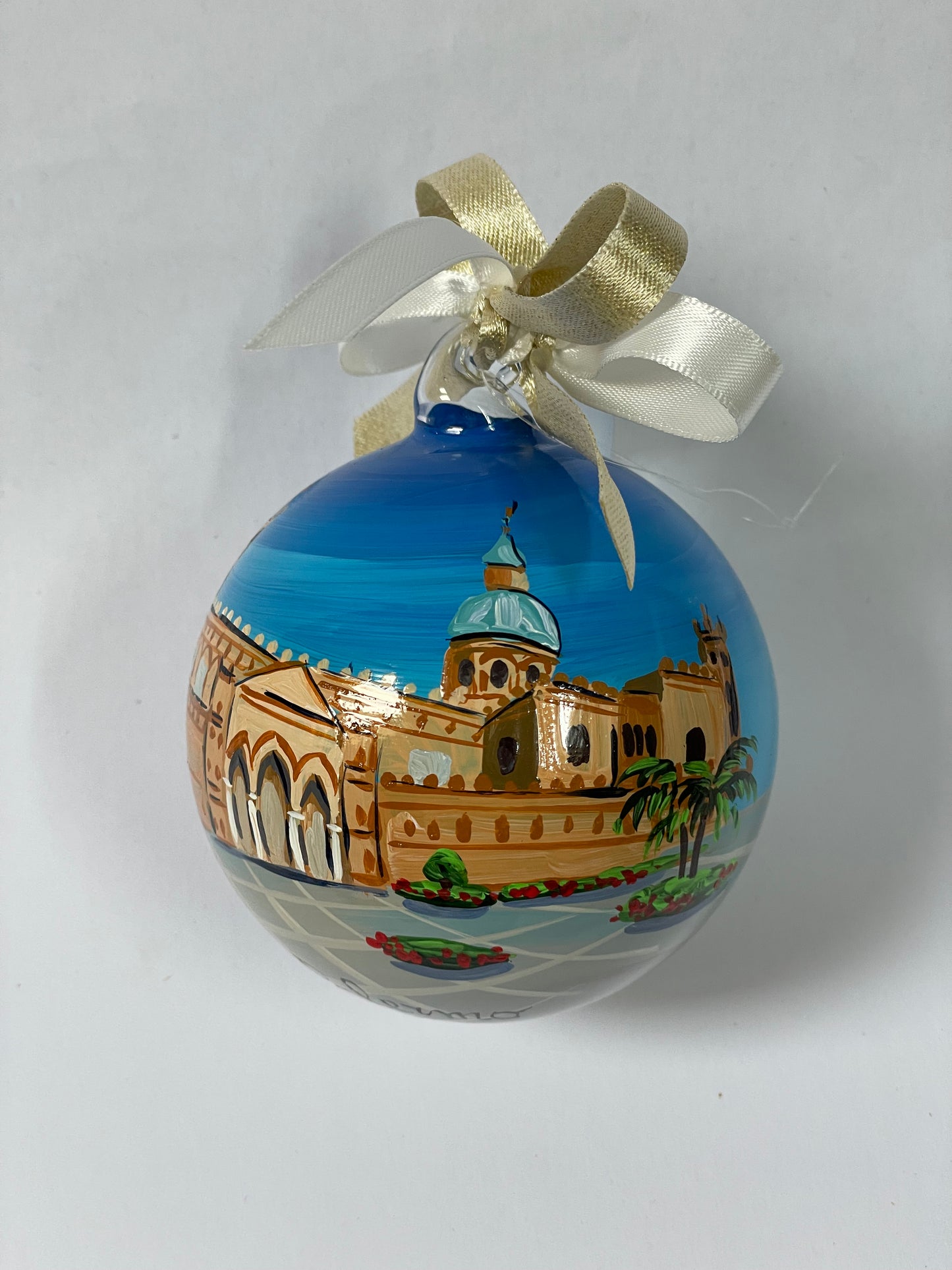 Palermo Cathedral – Hand-Painted Glass Ornament | Sicily Souvenir