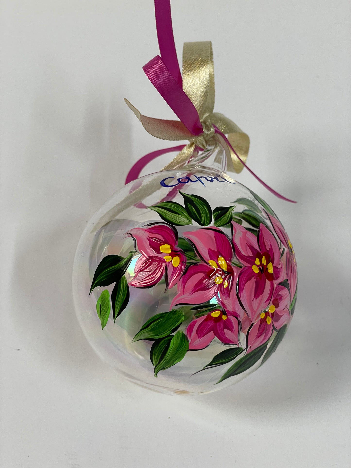 Buganvillee – Ornamento in Vetro Dipinto a Mano | Souvenir e Bomboniera Costiera