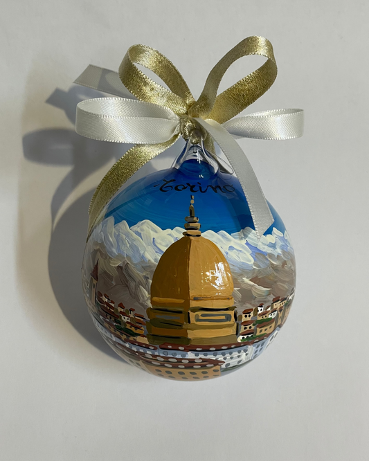 Torino, Mole Antonelliana – Ornamento in Vetro Dipinto a Mano | Souvenir Piemonte