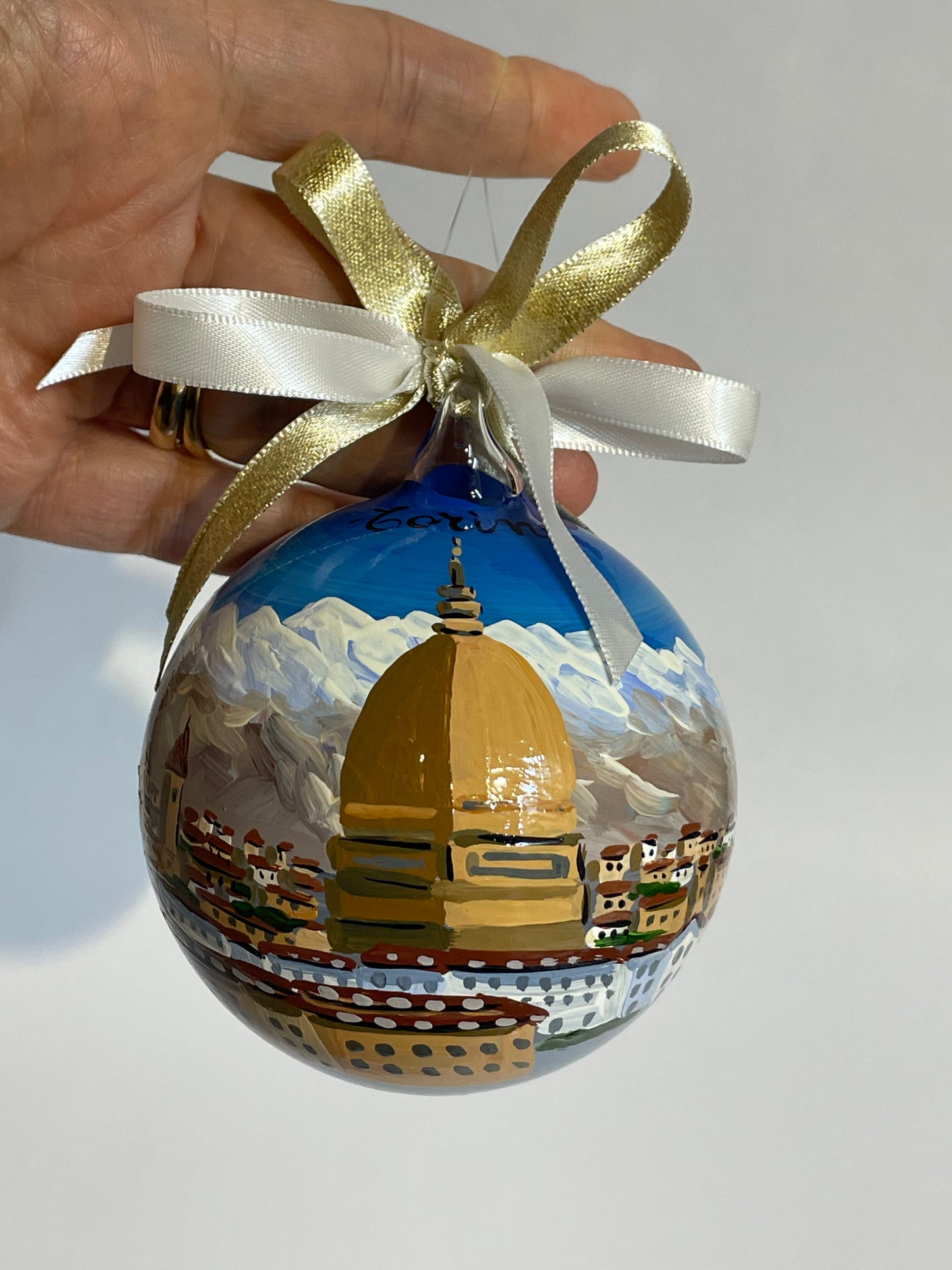 Torino, Mole Antonelliana – Ornamento in Vetro Dipinto a Mano | Souvenir Piemonte