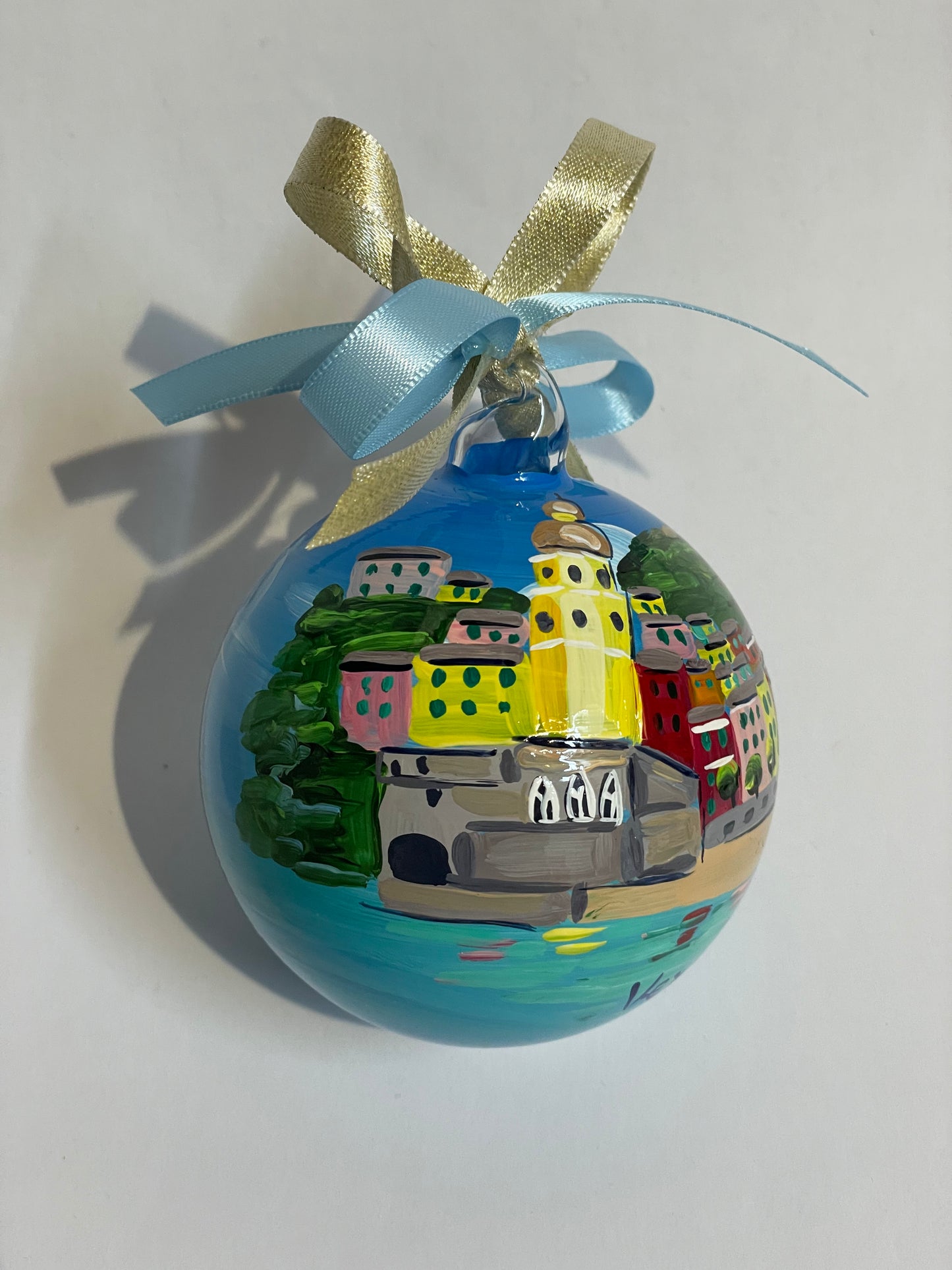 Vernazza, Cinque Terre – Hand-Painted Glass Ornament | Liguria Souvenir