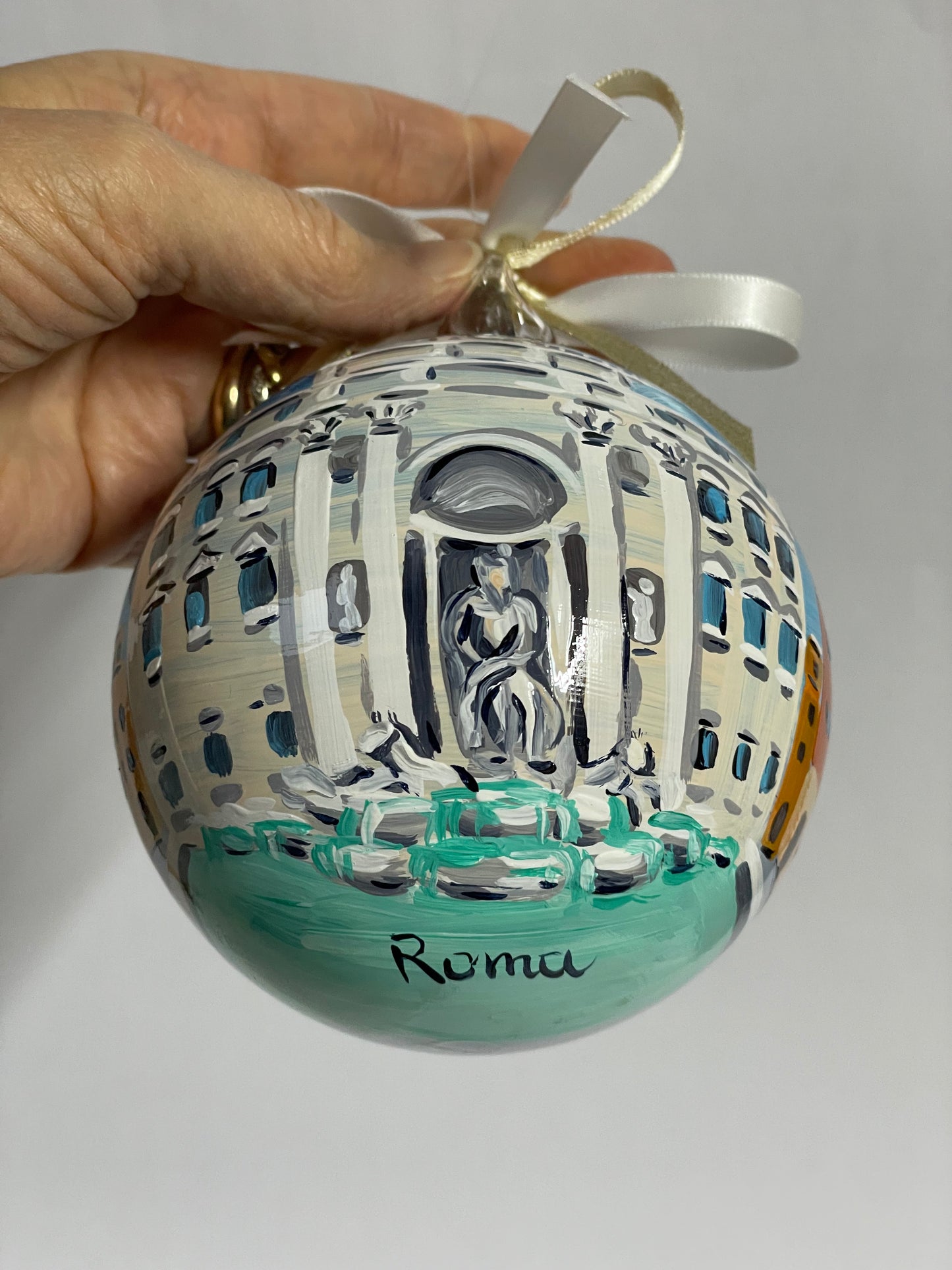 Fontana di Trevi, Roma – Ornamento in Vetro Dipinto a Mano | Souvenir Italia