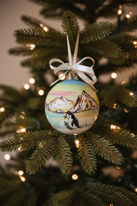 Antartide – Ornamento in Vetro Dipinto a Mano | Souvenir Natura Selvaggia