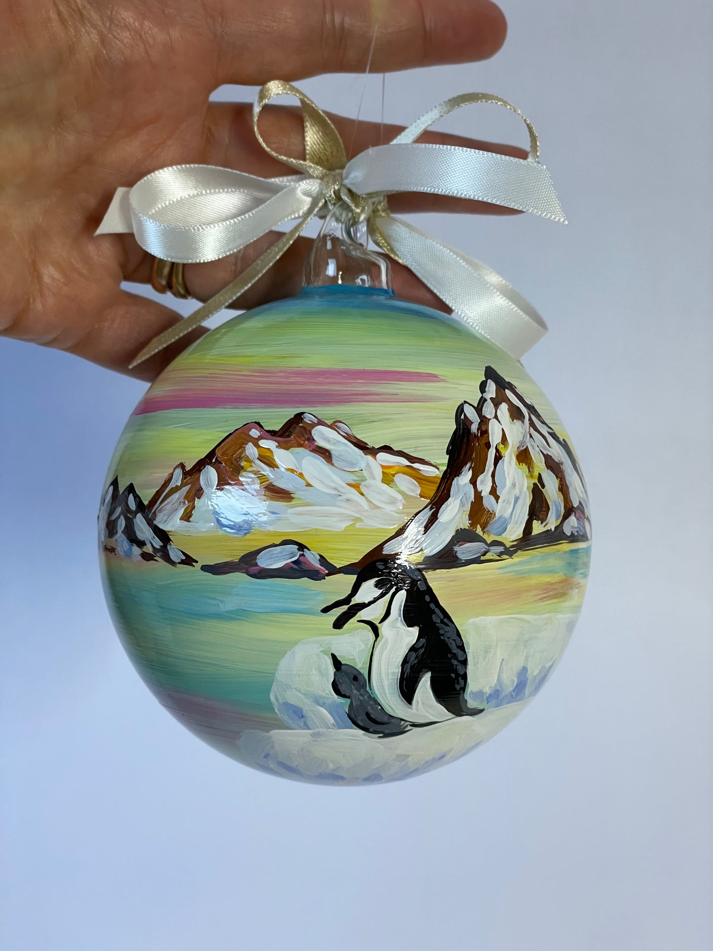 Antartide – Ornamento in Vetro Dipinto a Mano | Souvenir Natura Selvaggia