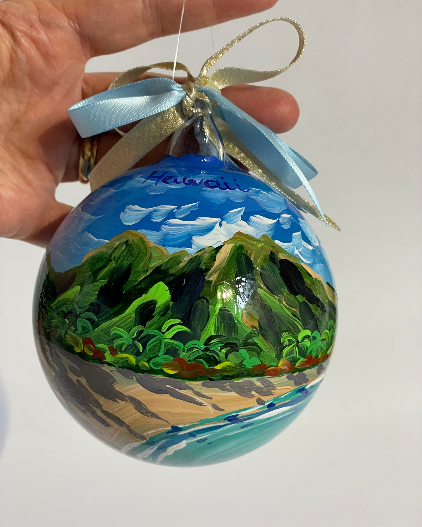 Hawaii, USA – Ornamento in Vetro Dipinto a Mano | Souvenir Tropicale