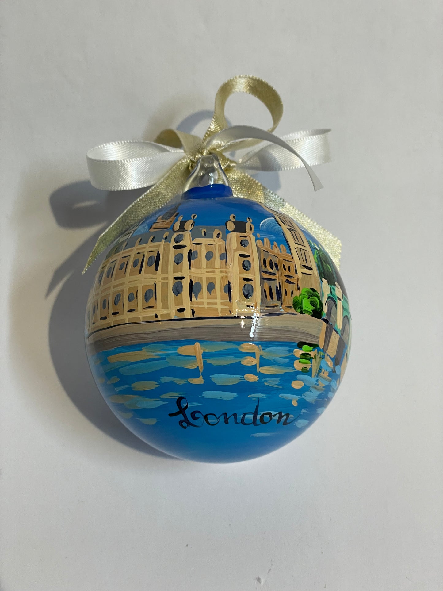 London, England – Hand-Painted Glass Ornament | UK Souvenir