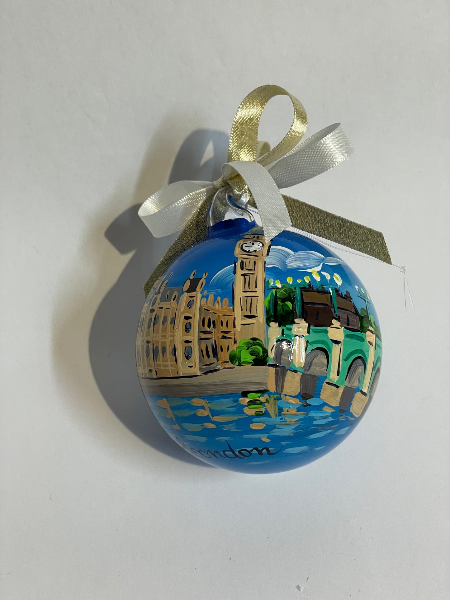 London, England – Hand-Painted Glass Ornament | UK Souvenir