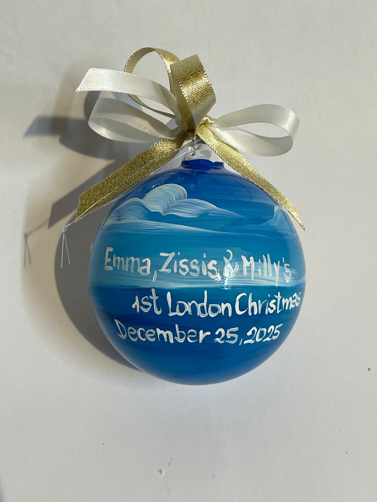 London, England – Hand-Painted Glass Ornament | UK Souvenir
