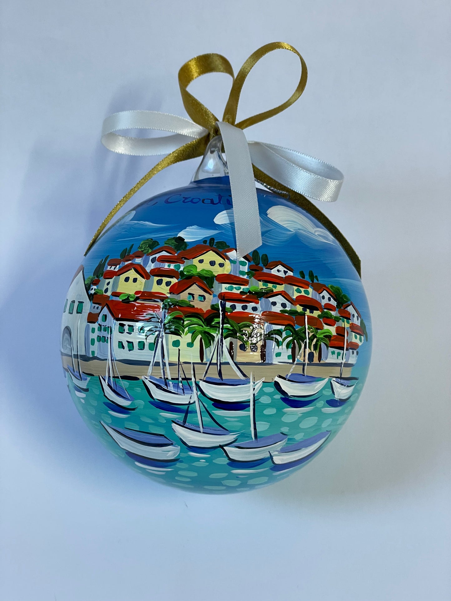 Hvar, Croatia – Hand-Painted Glass Ornament | Adriatic Souvenir