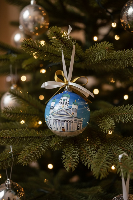 Helsinki, Finlandia – Ornamento in Vetro Dipinto a Mano | Souvenir Scandinavia