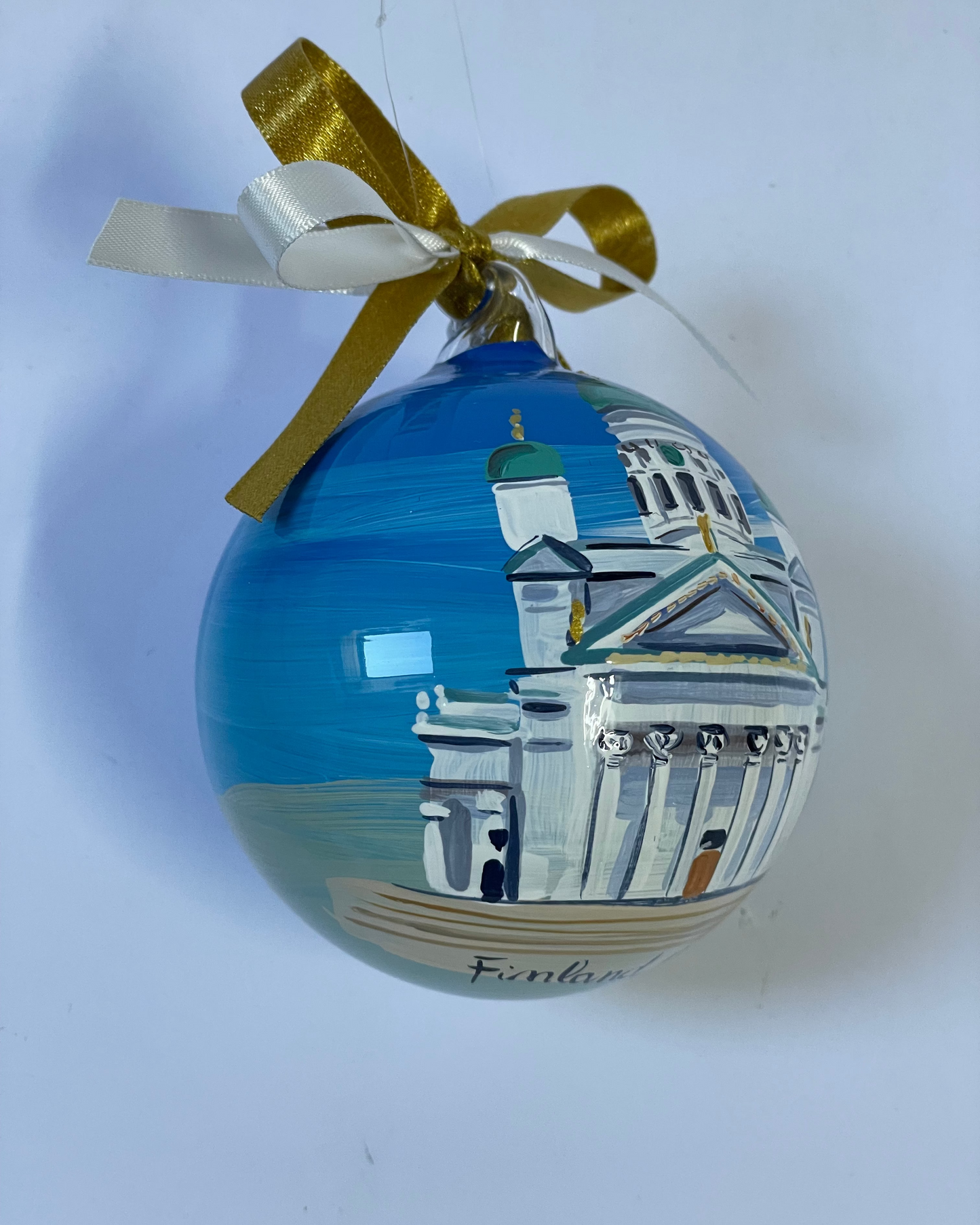 Helsinki, Finland – Hand-Painted Glass Ornament | Scandinavia Souvenir