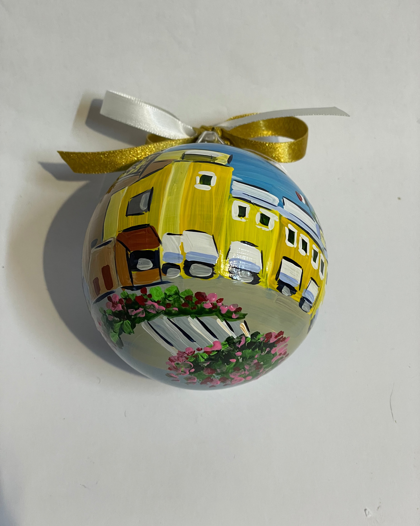 Capri, Piazzetta – Hand-Painted Glass Ornament | Campania Souvenir