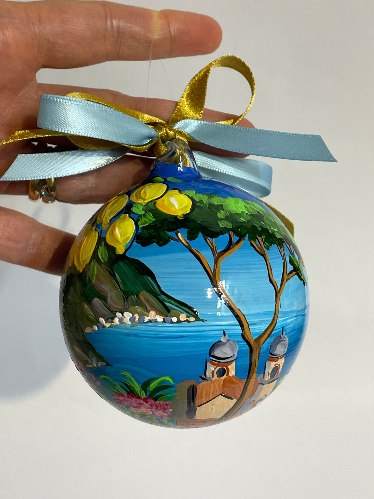 Ravello, Amalfi Coast – Hand-Painted Glass Ornament | Campania Souvenir