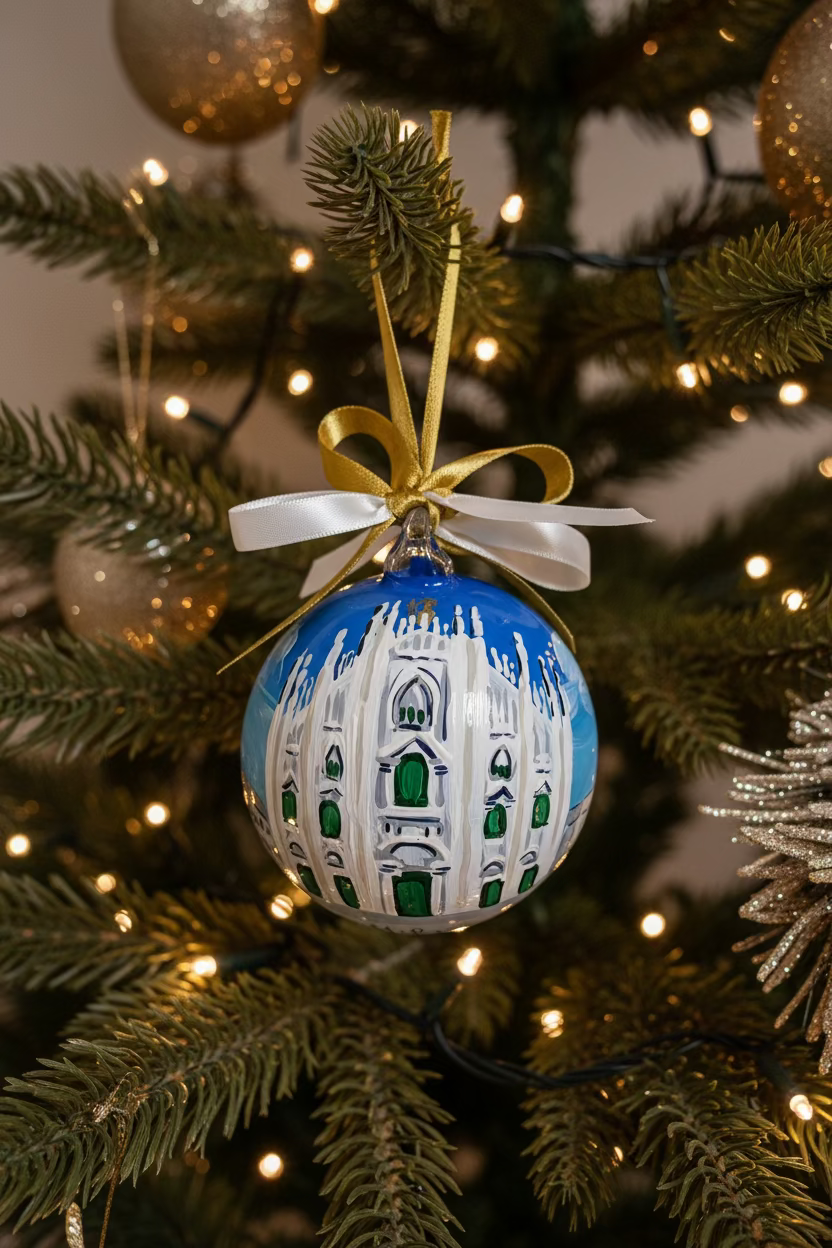 Milan, Duomo – Hand-Painted Glass Ornament | Lombardy Souvenir