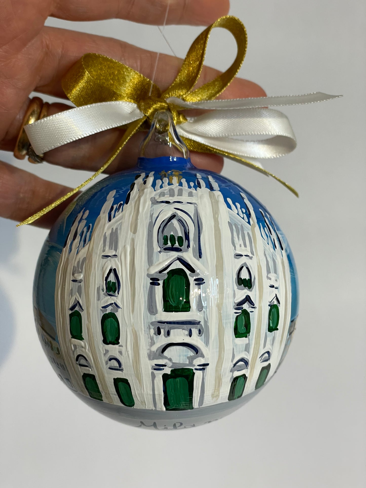 Milan, Duomo – Hand-Painted Glass Ornament | Lombardy Souvenir