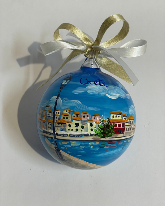 Creta, Grecia – Ornamento in Vetro Dipinto a Mano | Souvenir Mediterraneo