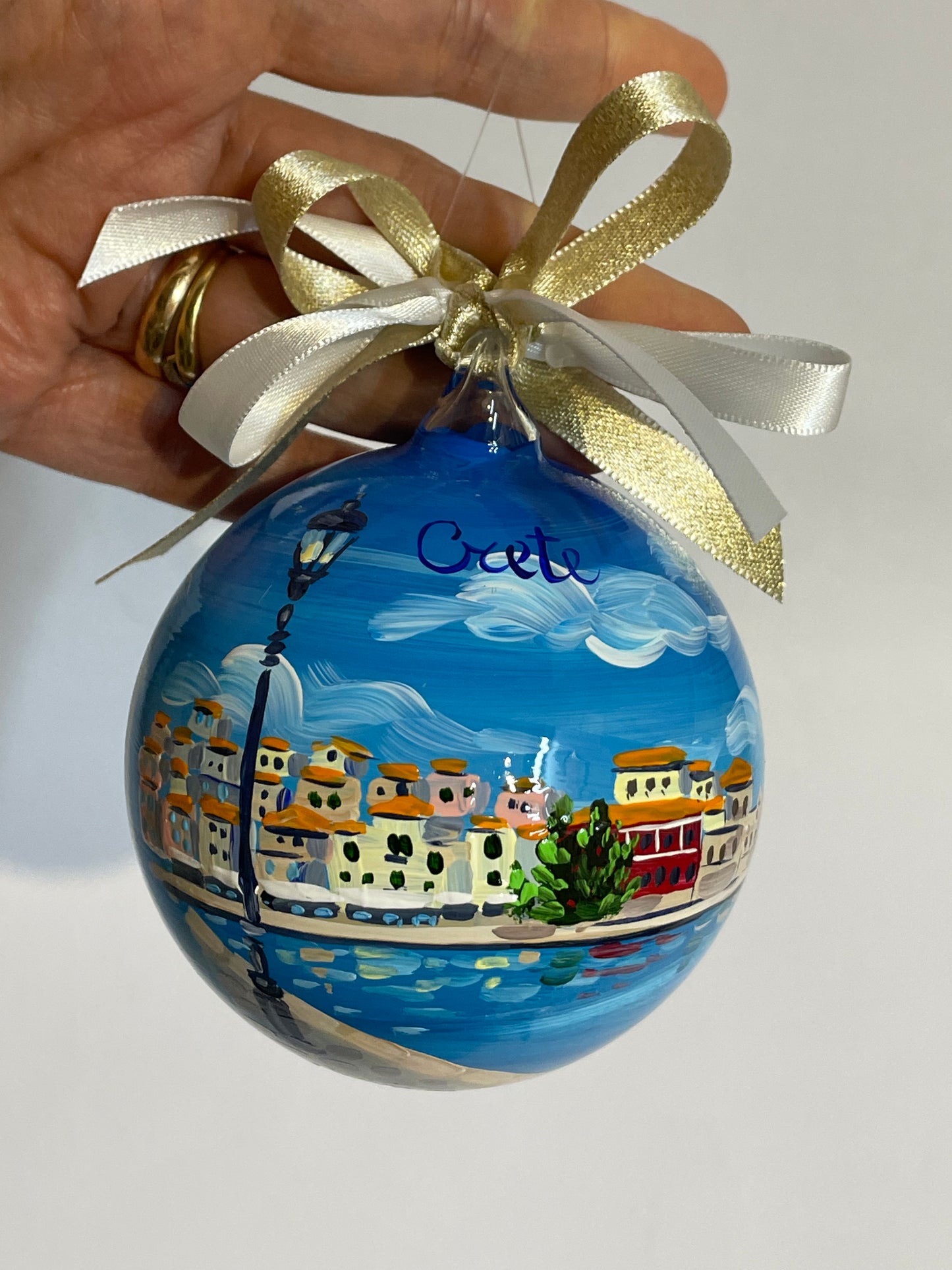Creta, Grecia – Ornamento in Vetro Dipinto a Mano | Souvenir Mediterraneo