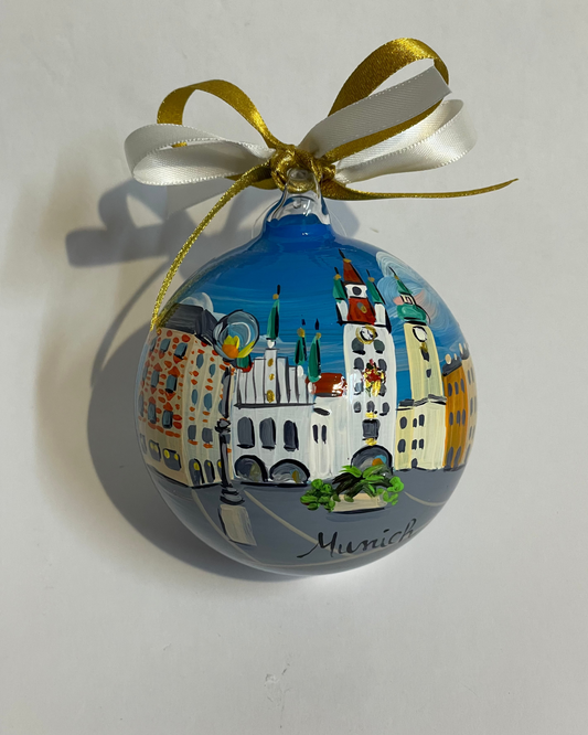 Monaco di Baviera, Germania – Ornamento in Vetro Dipinto a Mano | Souvenir Baviera
