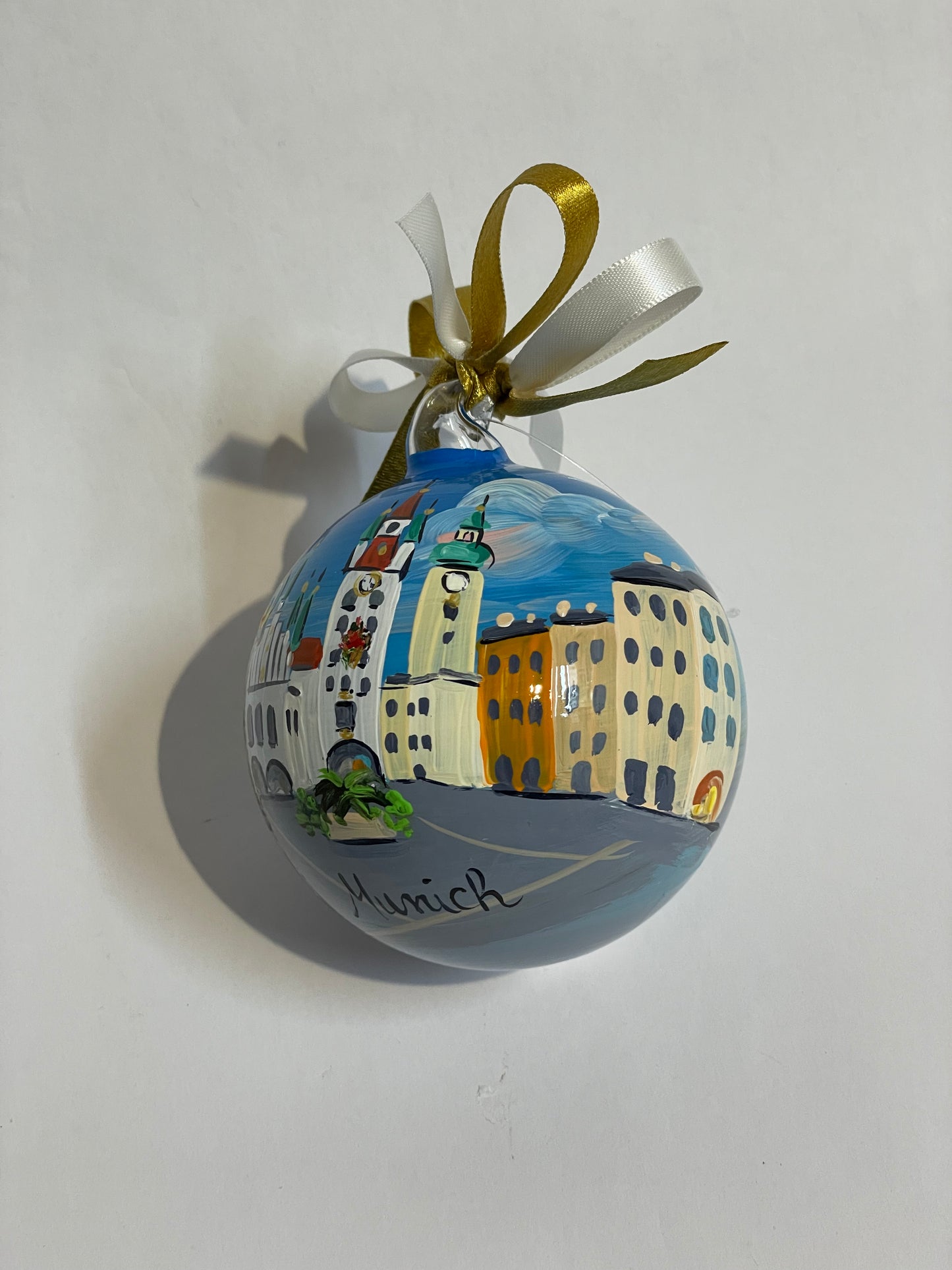 Munich, Germany – Hand-Painted Glass Ornament | Bavarian Souvenir