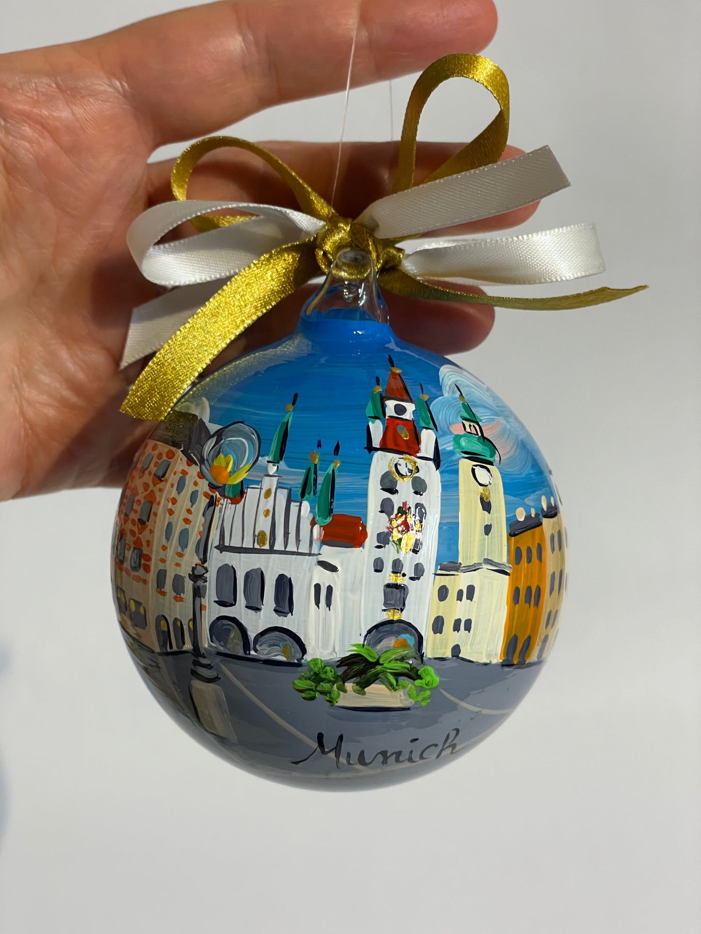 Munich, Germany – Hand-Painted Glass Ornament | Bavarian Souvenir